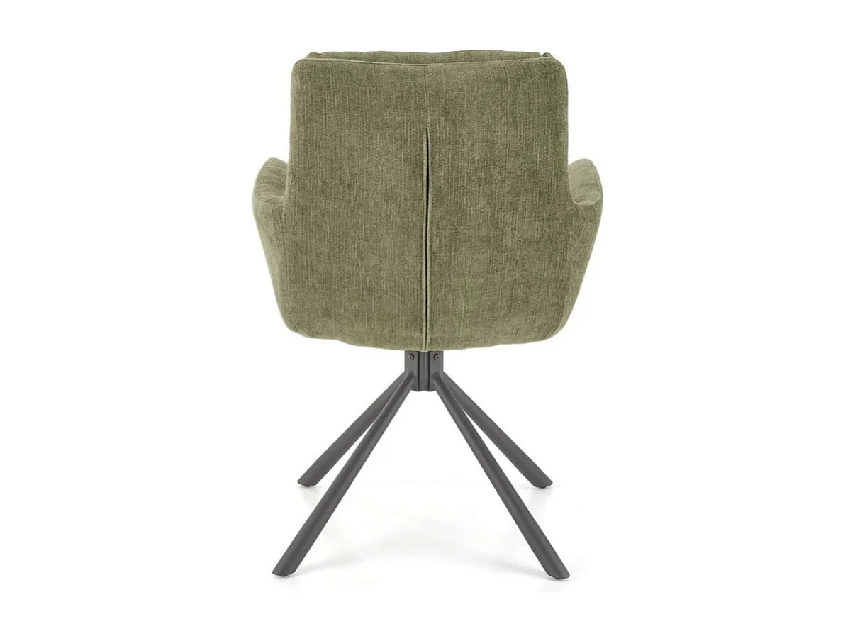 Chaise pivotante design et rembourrée en tissu vert Edge