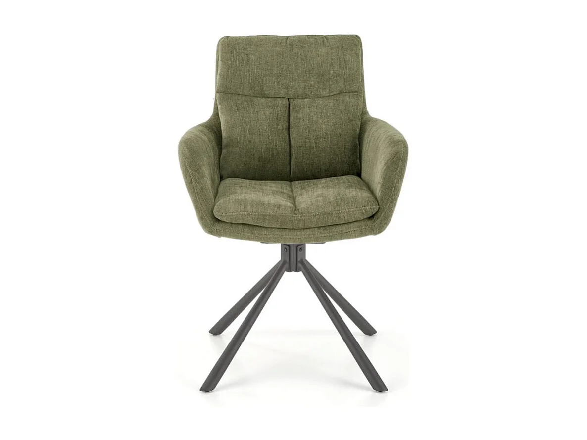 Chaise pivotante design et rembourrée en tissu vert Edge