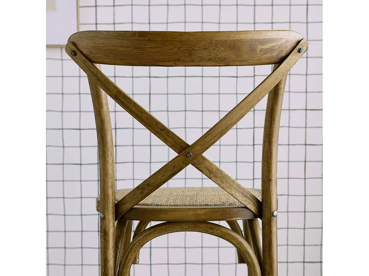 Taburete de bar bistró vintage de madera, set de 2 marrón viejo