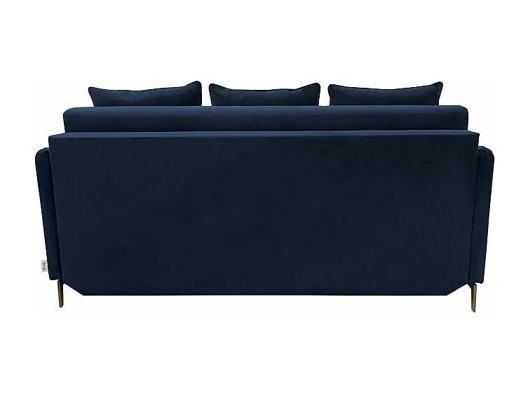 PICADILY Canapé convertible 3 places bleu marine matelas Dunlopillo 140cm