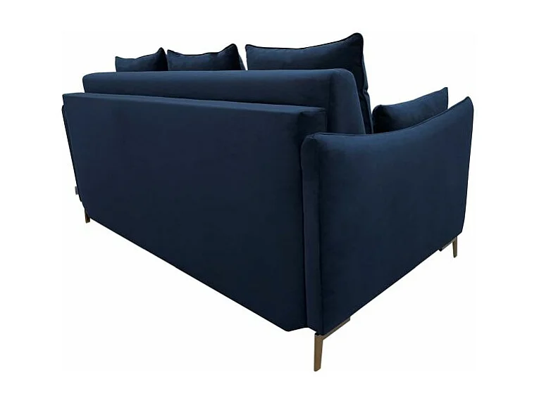 PICADILY Canapé convertible 3 places bleu marine matelas Dunlopillo 140cm