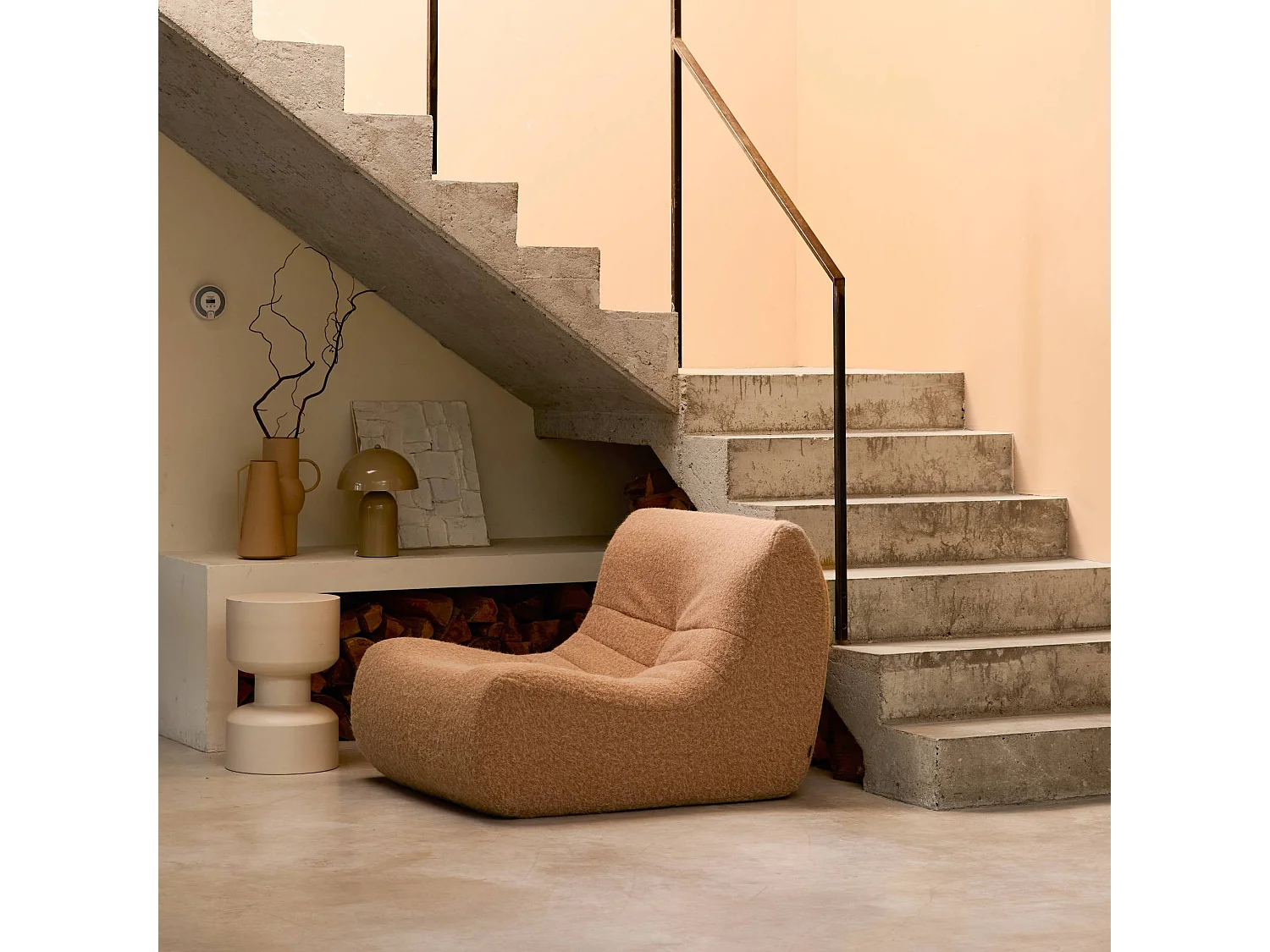 Módulo para sofá modular en tejido efecto alpaca, 1 plaza beige