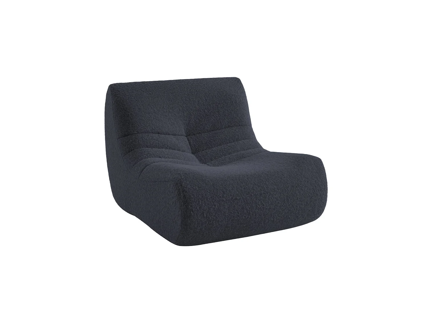 Módulo para sofá modular en tejido efecto alpaca noche azul