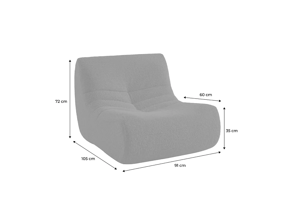 Módulo para sofá modular en tejido efecto alpaca noche azul