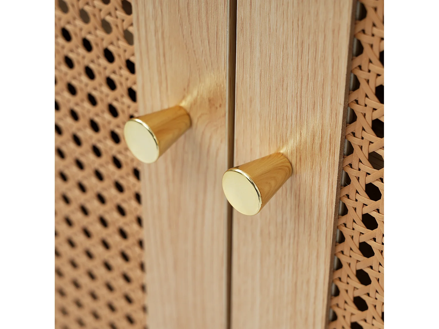 Coiffeuse pivotante escamotable en MDF - 3 portes et 3 tiroirs - Blanc