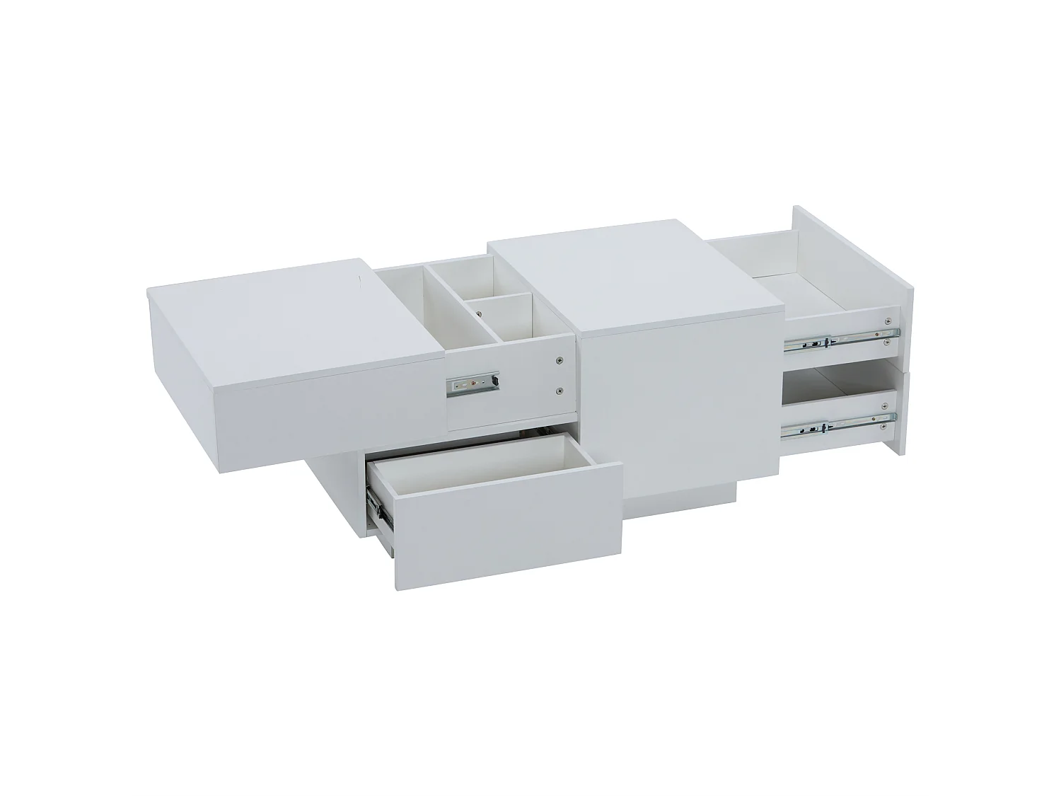 Tavolino moderno - con 4 cassetti - Bianco