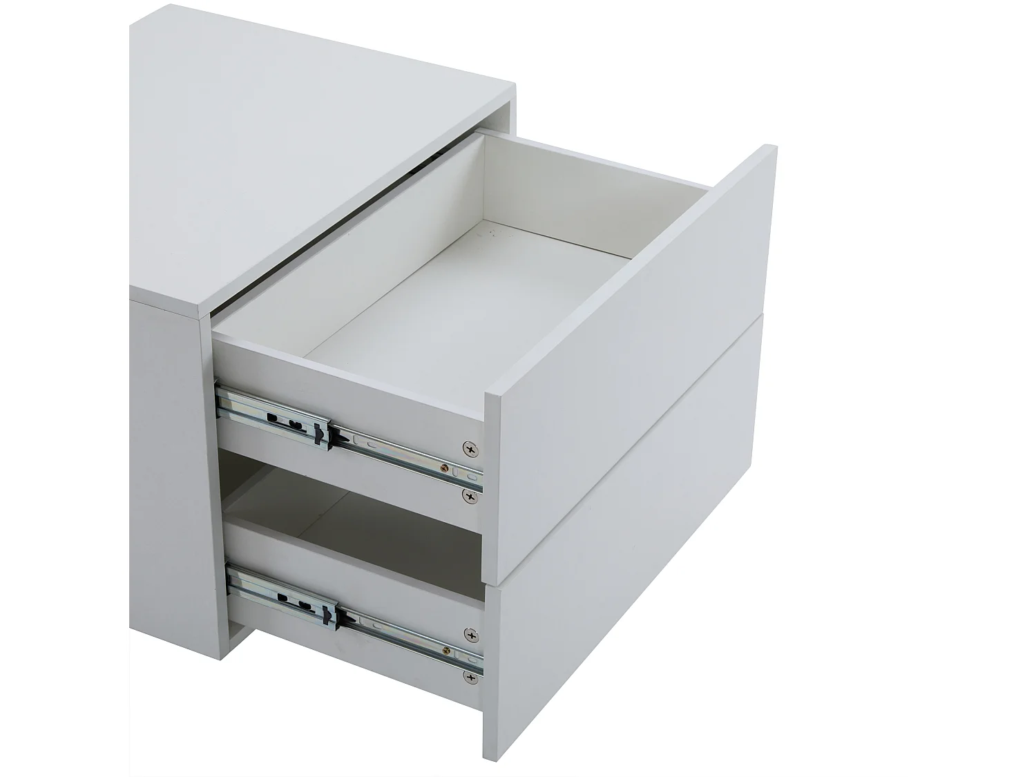 Table basse moderne - avec 4 tiroirs - Blanc