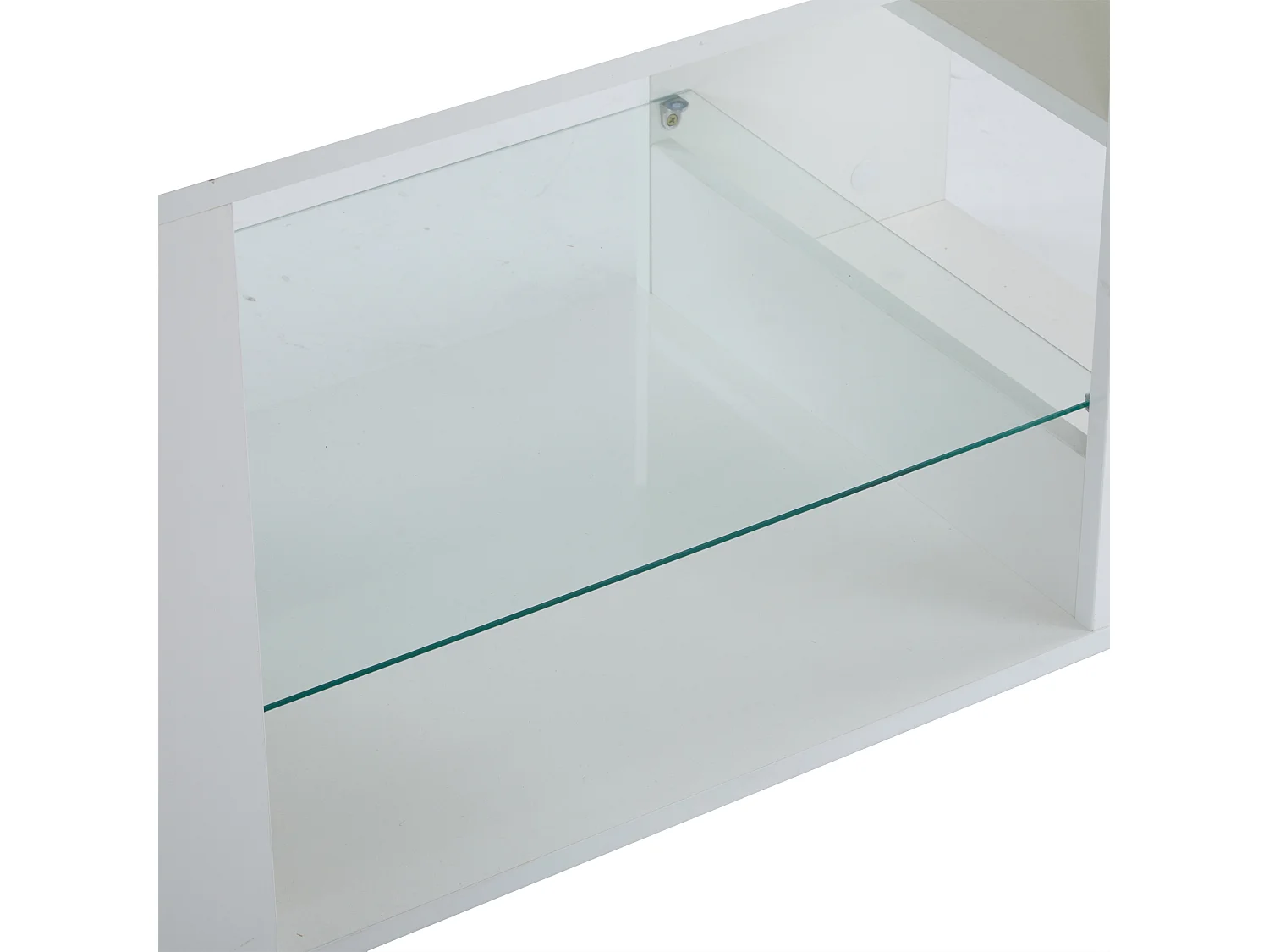 Table basse moderne - avec LED et rangements - Blanc