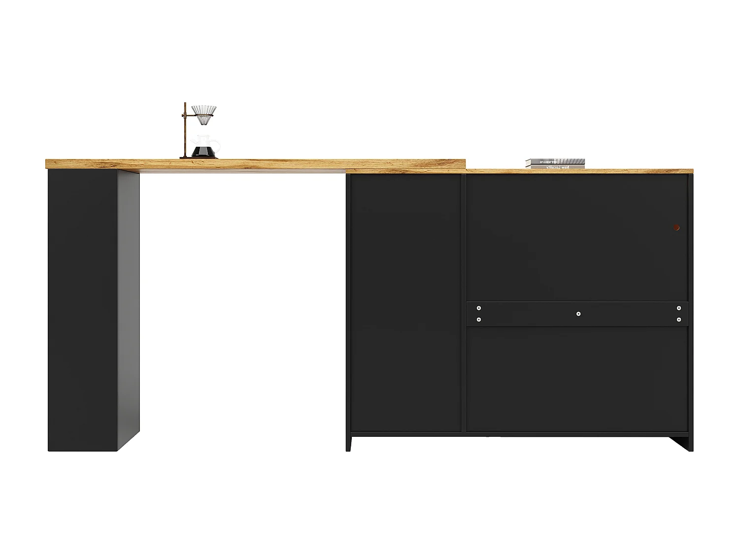 Buffet, MDF verschuifbaar schuifbalkmeubilair - met LED en diverse bereiken - zwart