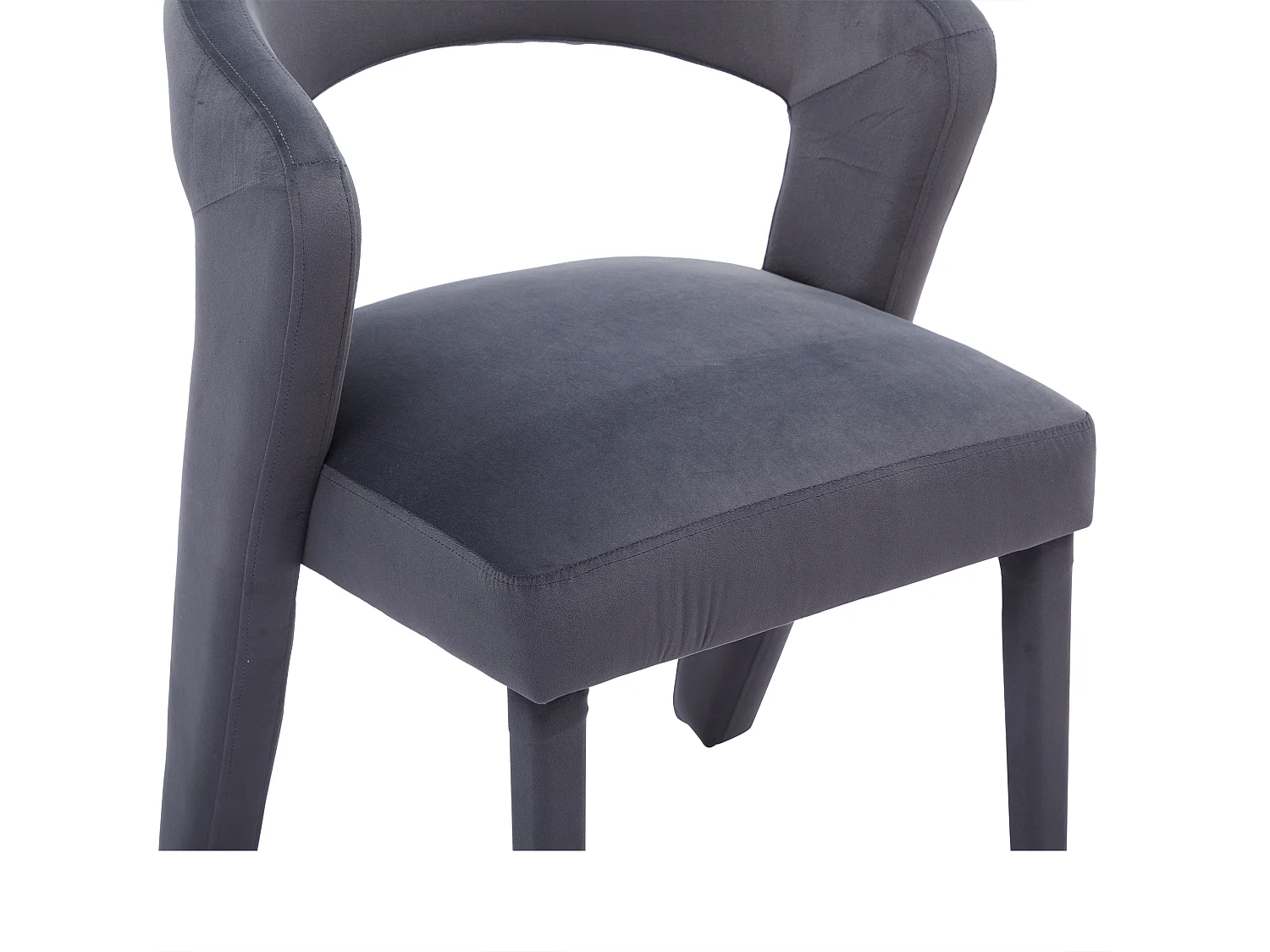 Samtgepolsterter Sessel – Grau