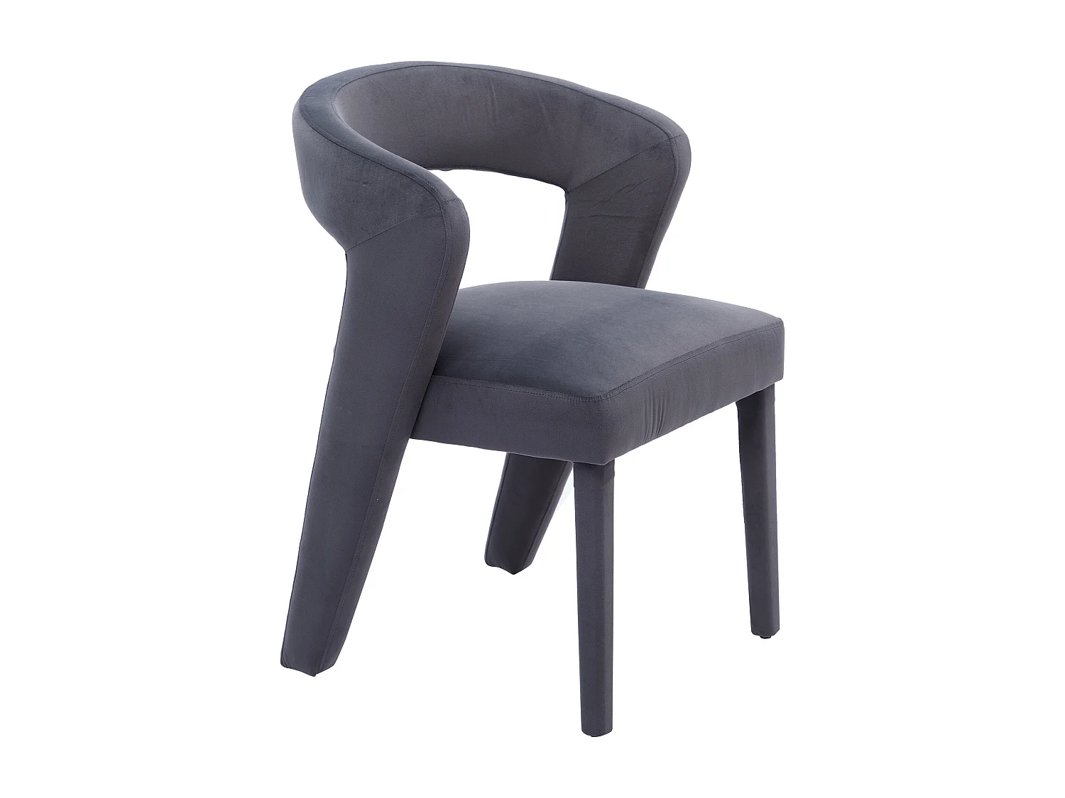 Samtgepolsterter Sessel – Grau