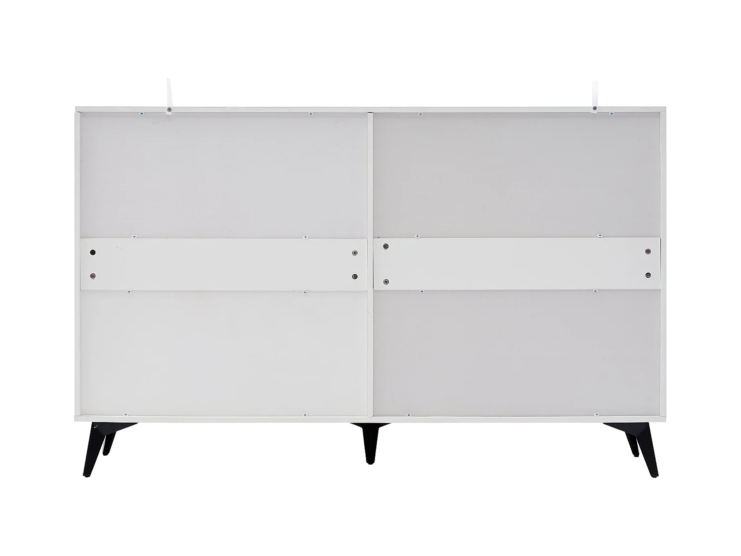 Buffet brillant moderne - 4 portes avec étagères réglables - Blanc