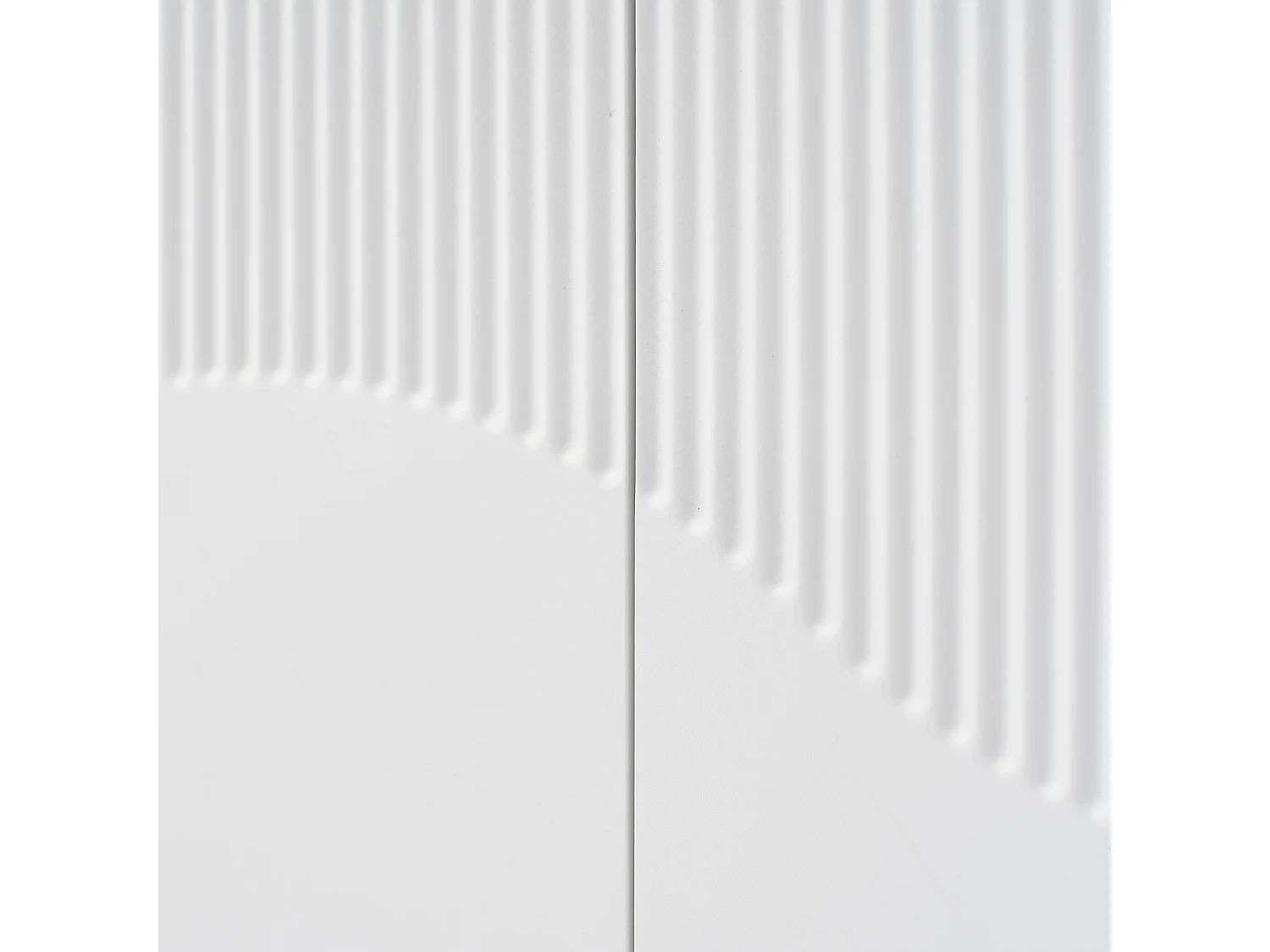 Buffet brillant moderne - 4 portes avec étagères réglables - Blanc