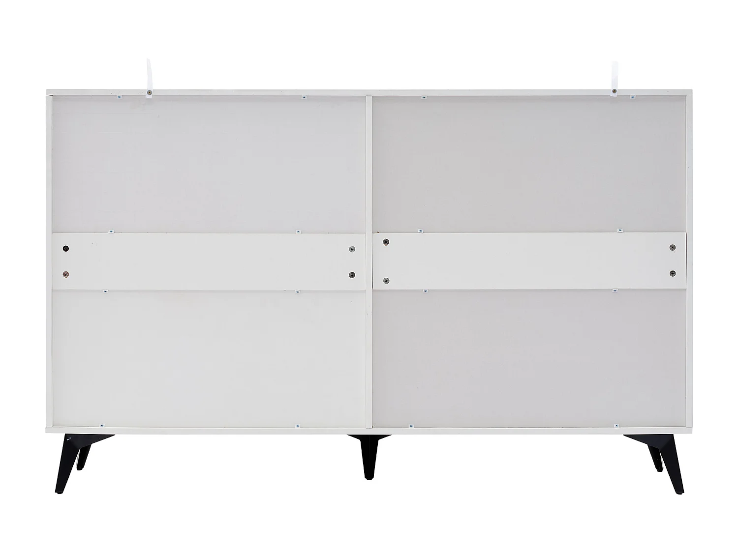 Buffet brillant moderne - 4 portes avec étagères réglables - Blanc