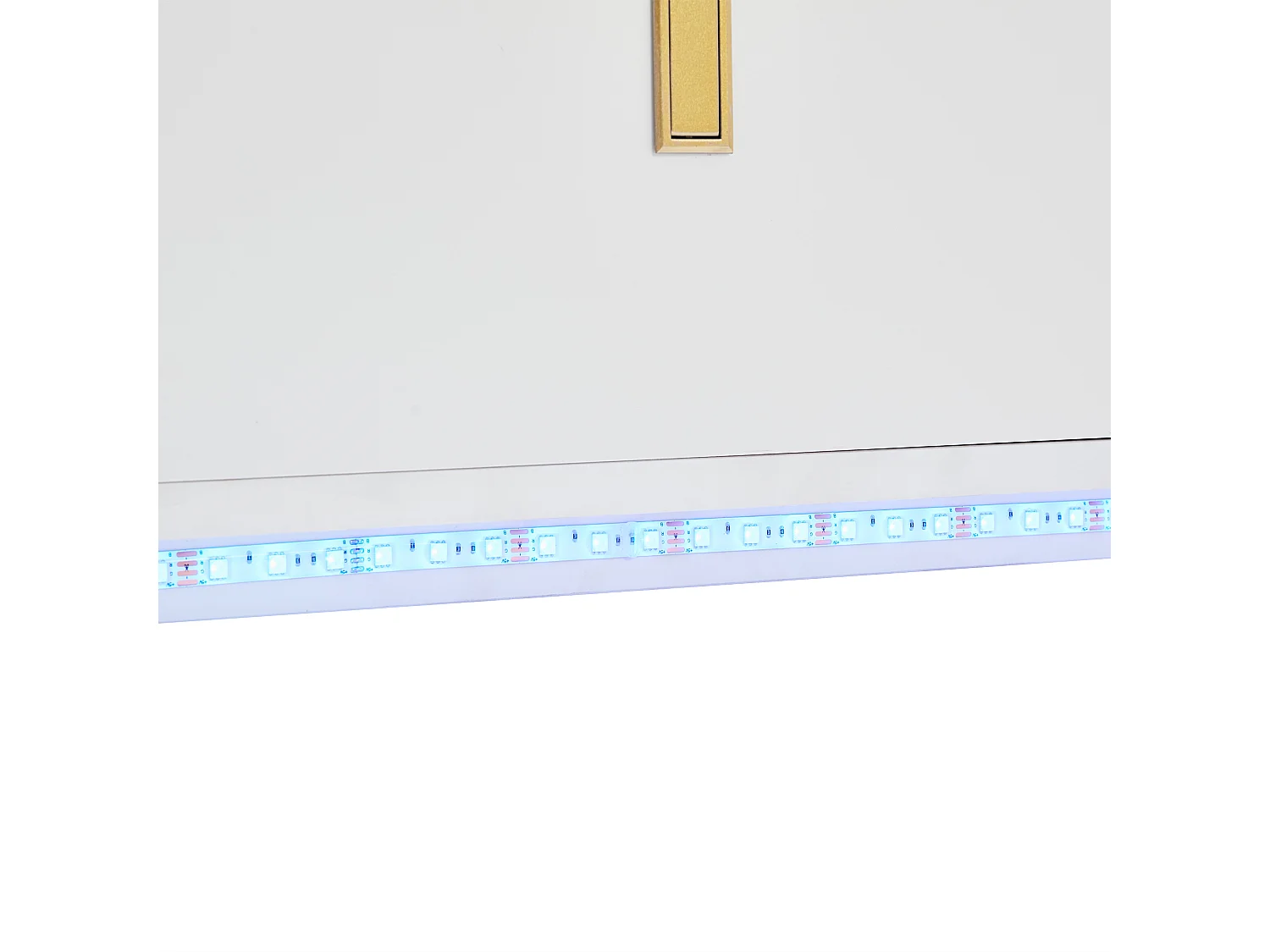 Credenza con LED - 2 ante con 4 ripiani regolabili e 3 cassetti - Bianco