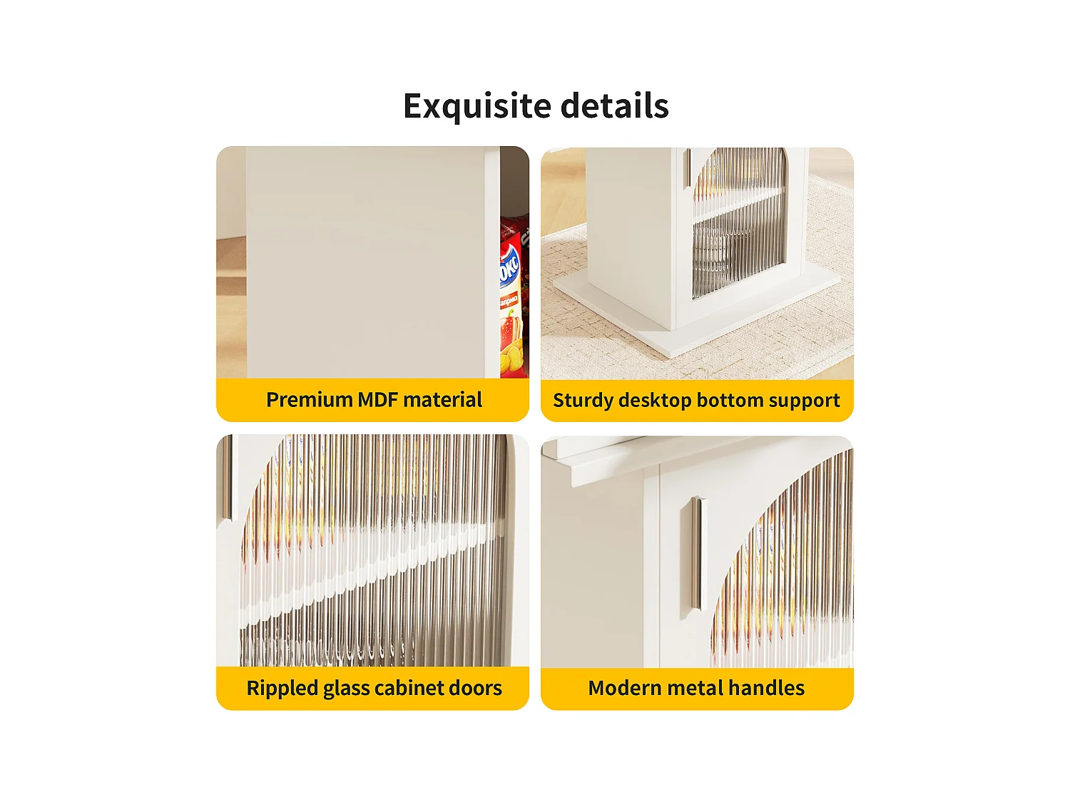 Uitschuifbare eettafel - in MDF - met opbergruimte - Wit