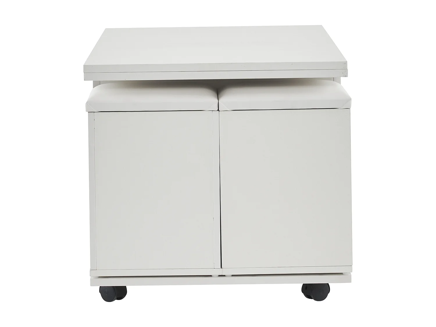 Mesa de centro multifuncional - transformada em mesa e 4 bancos - Branco