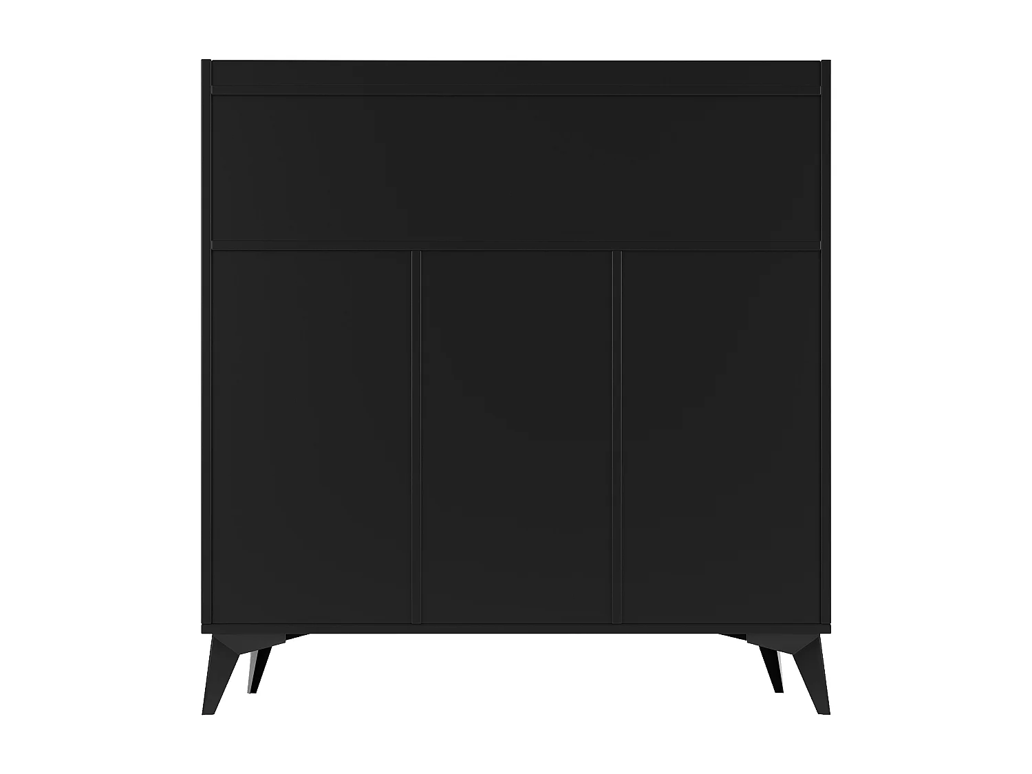 Modernes Buffet - Aus MDF - Mit 3 Türen und 3 Fächern - Schwarz