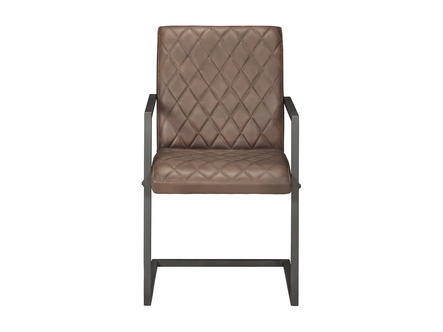 Lot de 2 chaises de salle à manger cuisine cantilever design rétro cuir véritable marron CDS020348