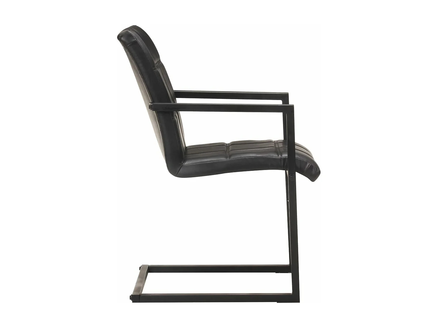 Lot de 4 chaises de salle à manger cuisine cantilever design rétro cuir véritable noir CDS021416