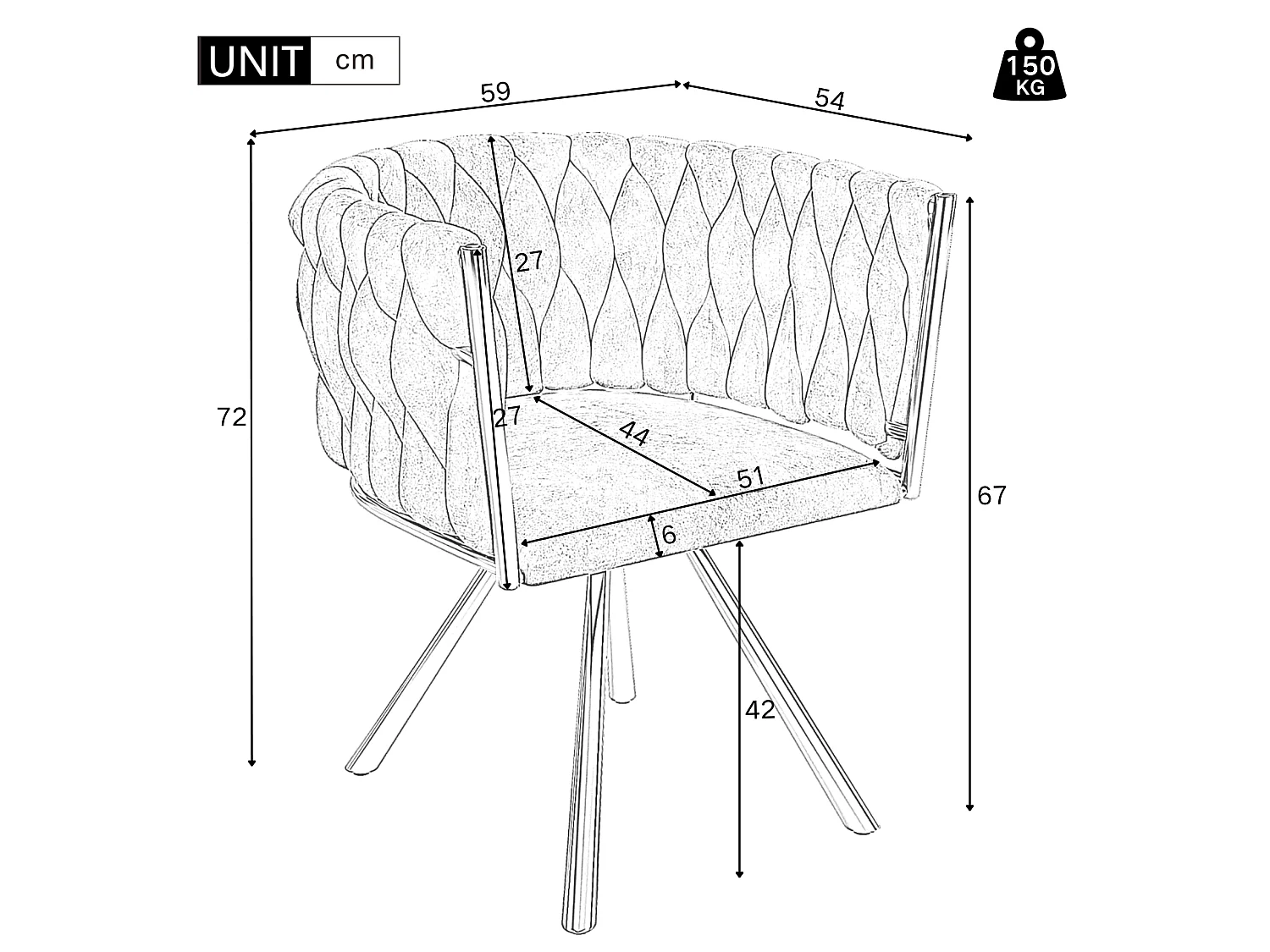 Lot de 4 chaises pivotantes en velours avec accoudoirs - pieds en métal argenté - Gris