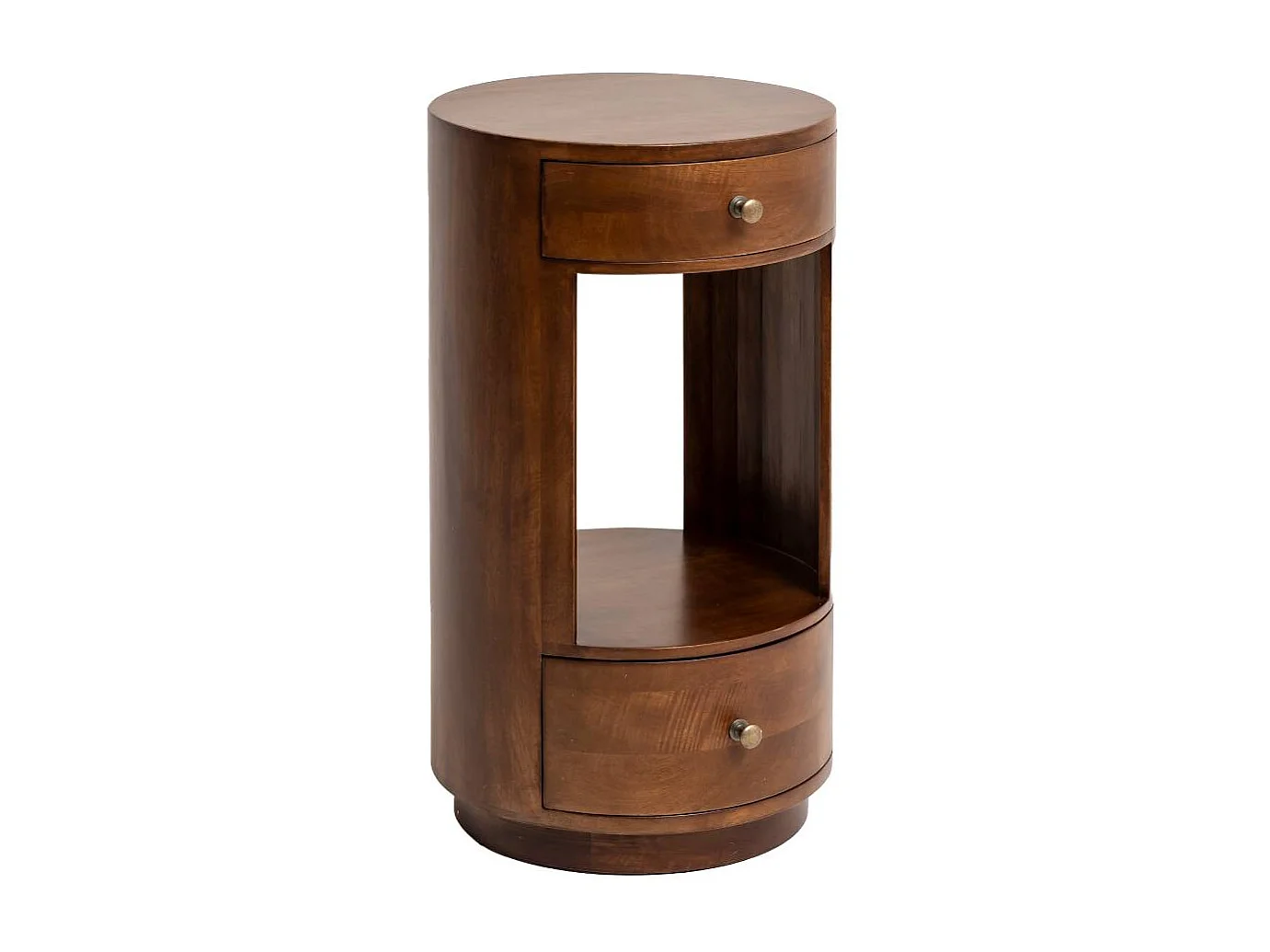 Table de chevet ronde en bois de manguier Oana