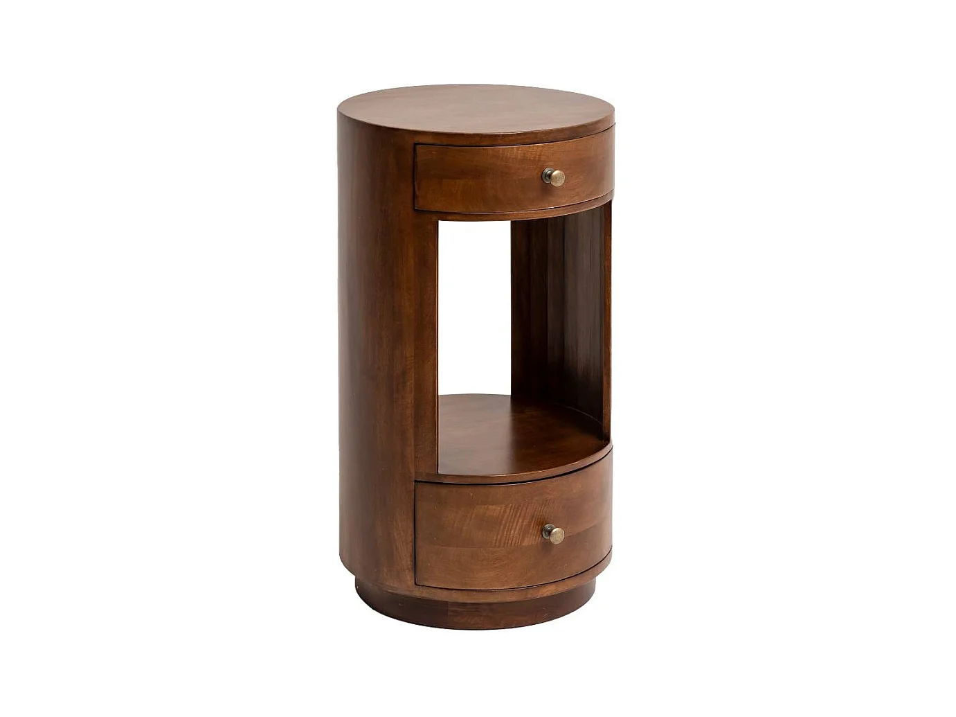 Table de chevet ronde en bois de manguier Oana