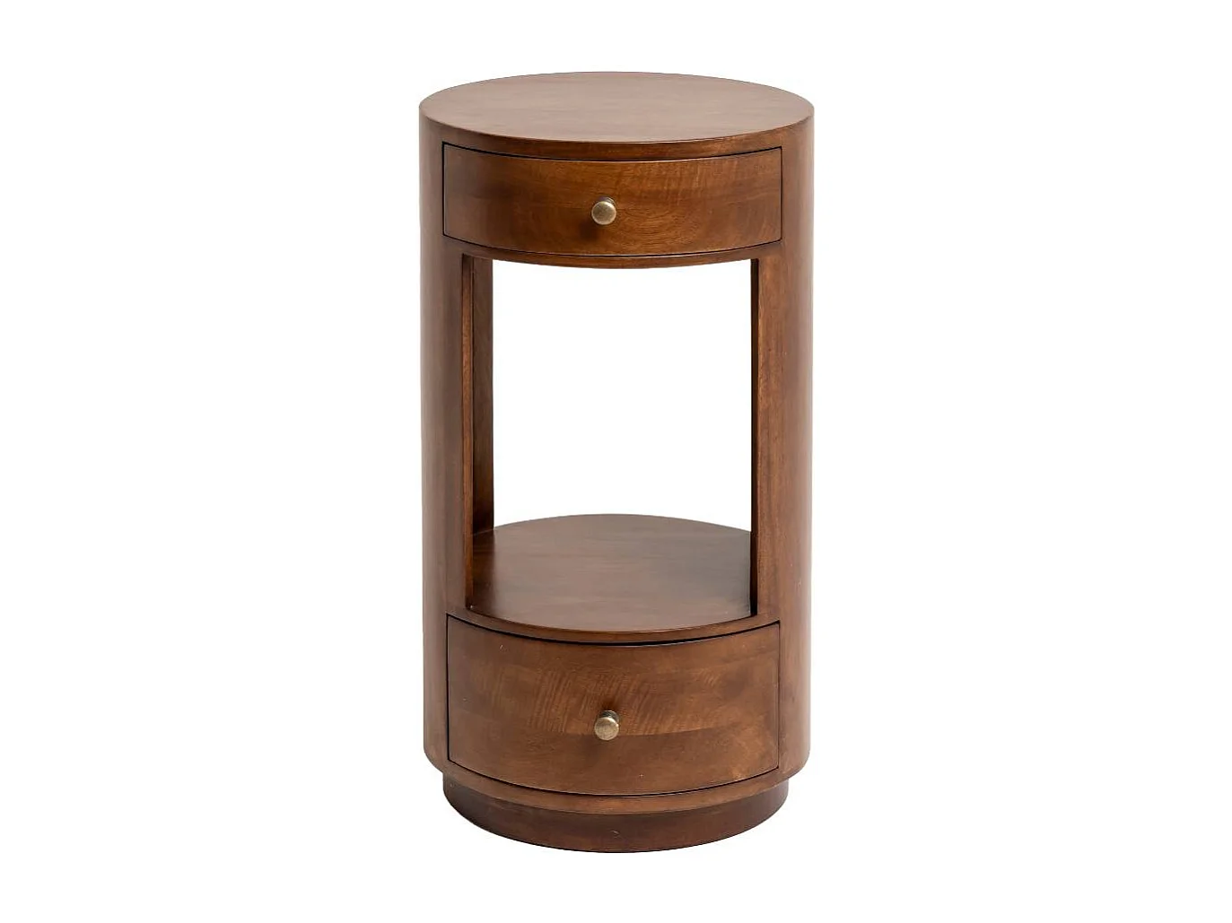 Table de chevet ronde en bois de manguier Oana