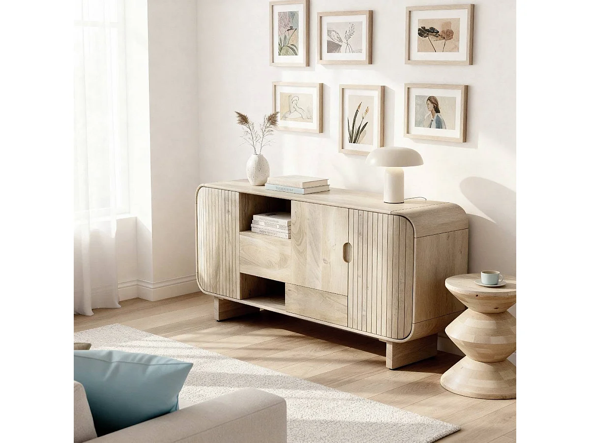 Buffet en bois de manguier clair Yoni