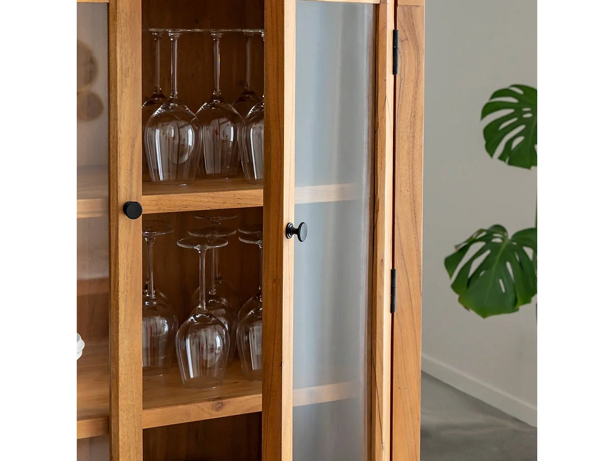 Vitrine en bois d'acacia 4 portes Jo