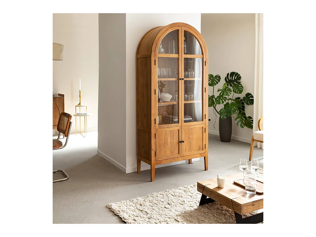Vitrine en bois d'acacia 4 portes Jo