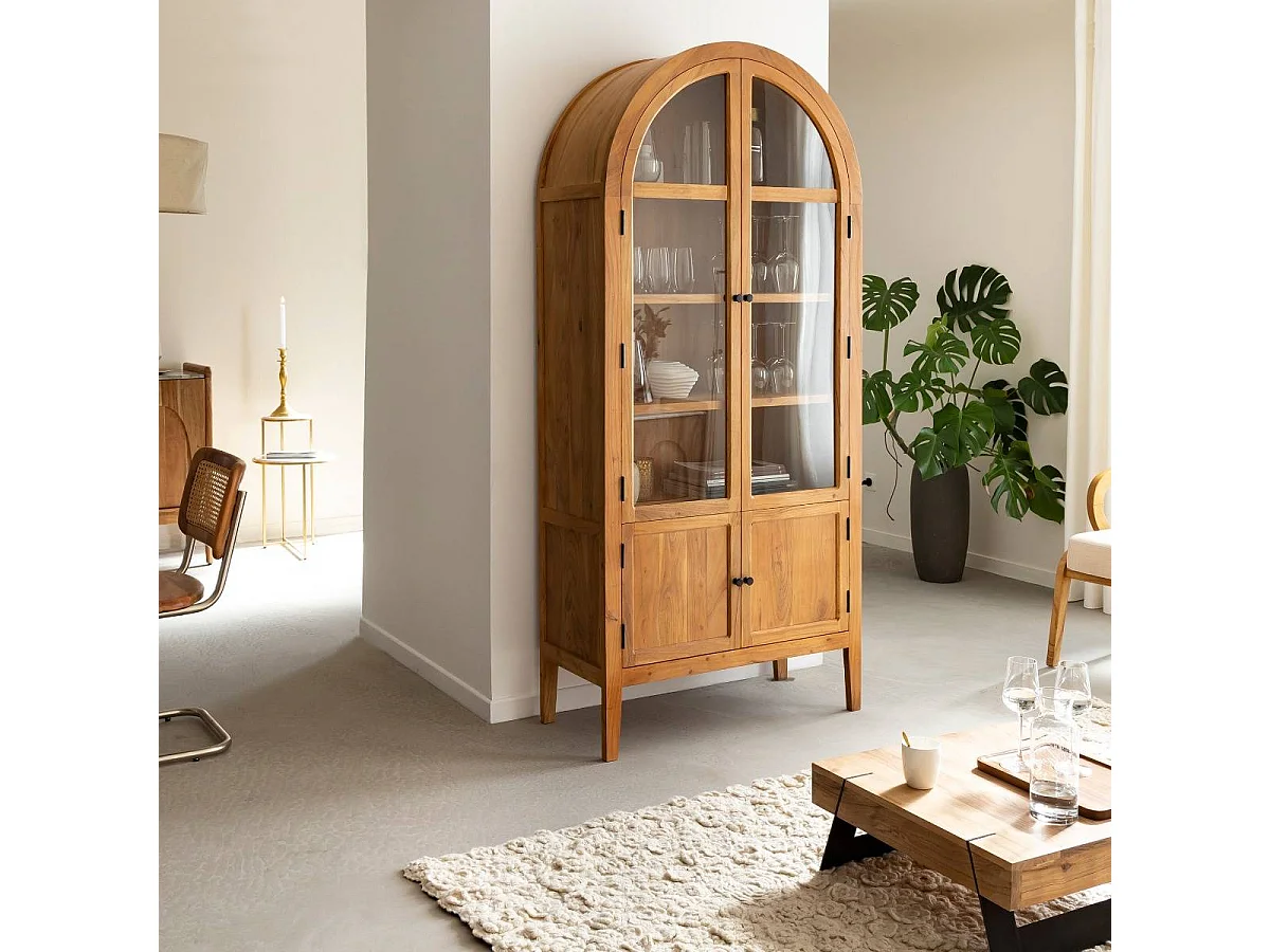Vitrine en bois d'acacia 4 portes Jo