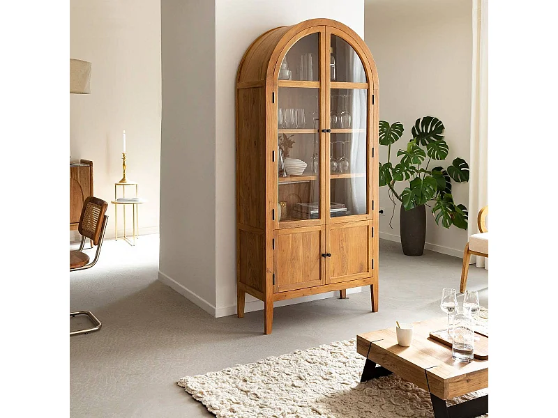 Vitrine en bois d'acacia 4 portes Jo