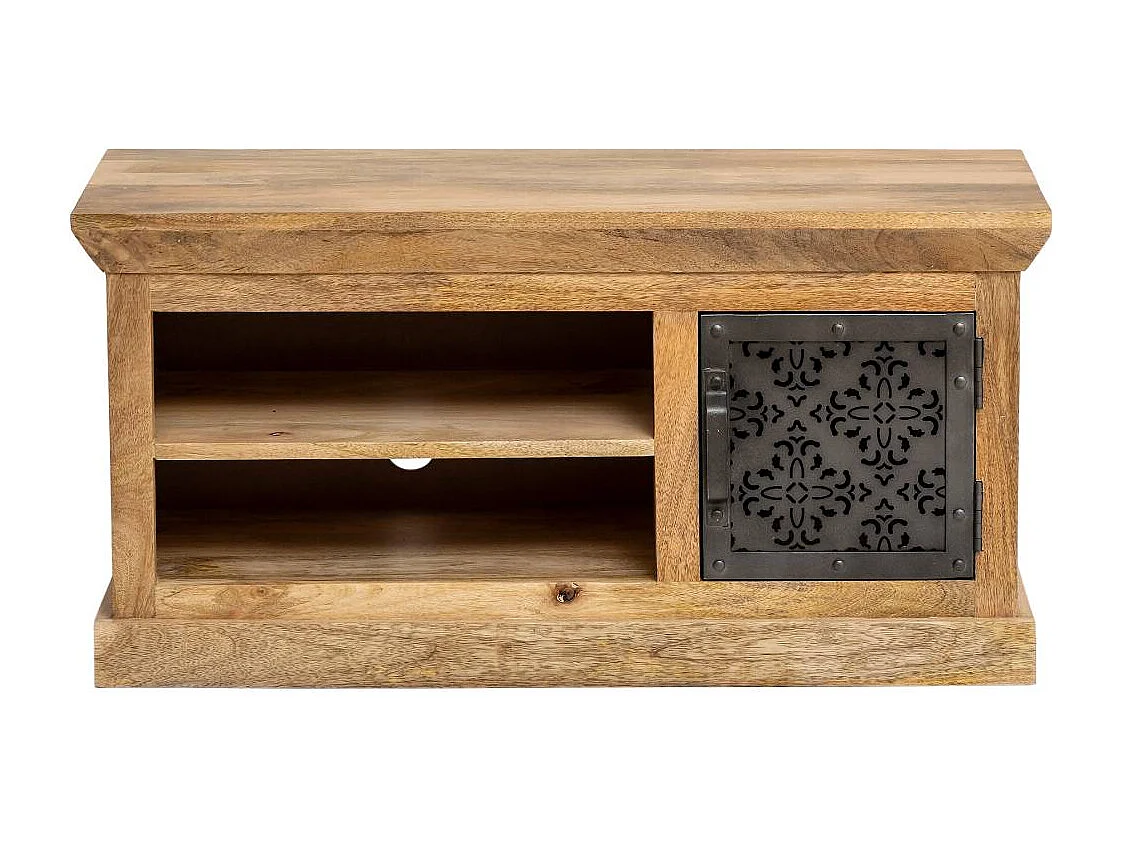 Mueble de TV de madera de mango y metal Sahara con almacenamiento