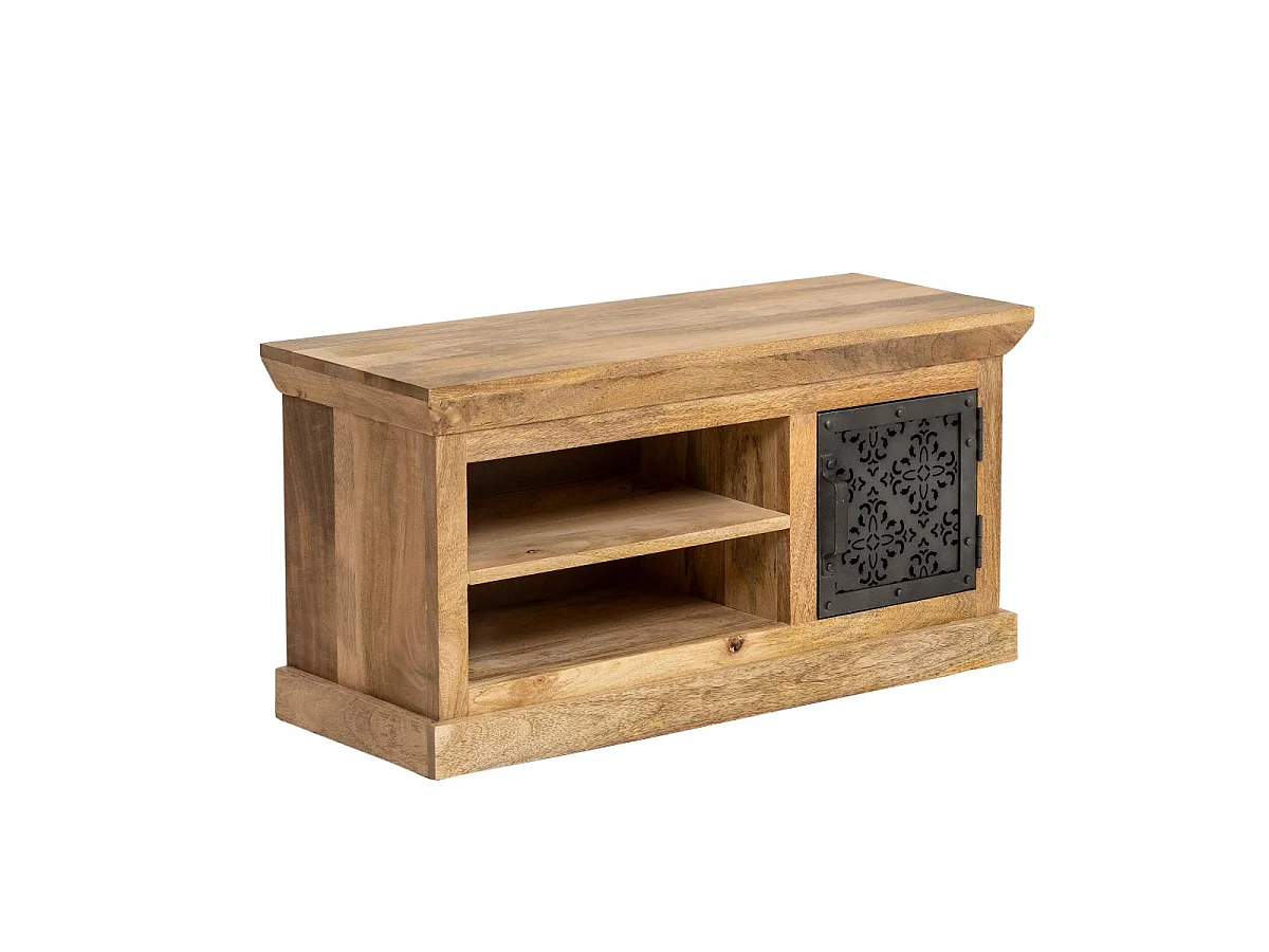 Meuble TV en bois de manguier et métal Sahara