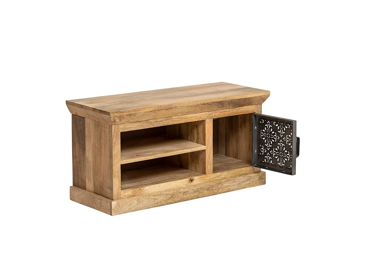 Meuble TV en bois de manguier et métal Sahara