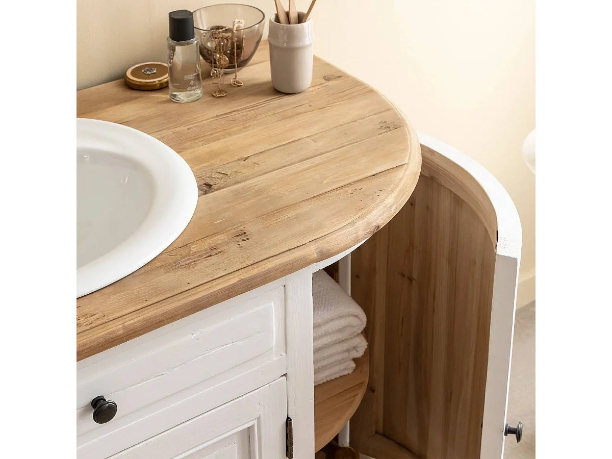 Meuble sous vasque en bois recyclé Garance