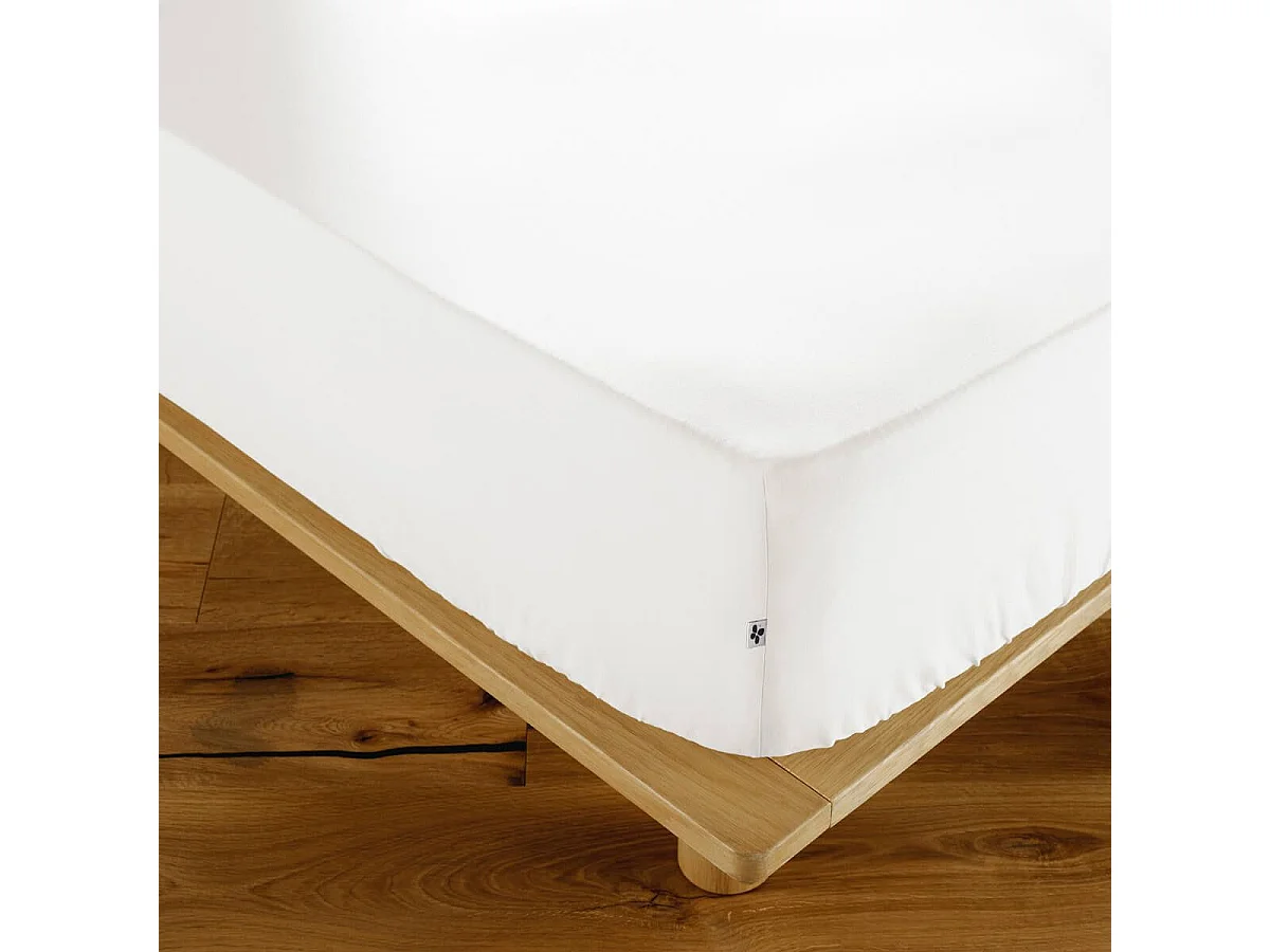 SAMIA - Drap Housse 90x200cm Coton Coloris Coco