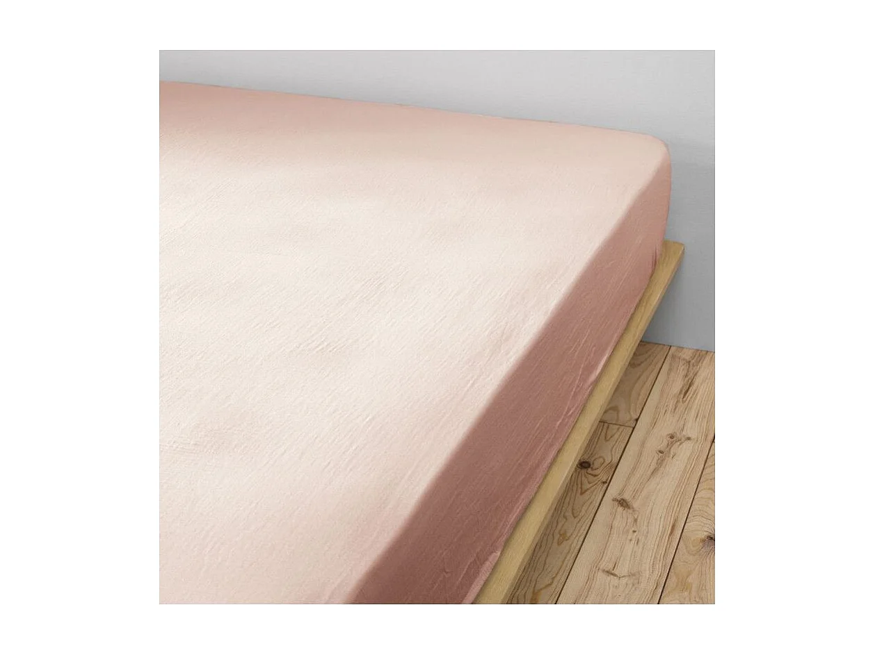 OUREA - Drap Housse 80x200cm Gaze de Coton Guimauve