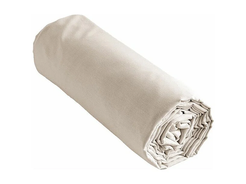 SAMIA - Drap Housse 140x200cm Coton Coloris Pampa