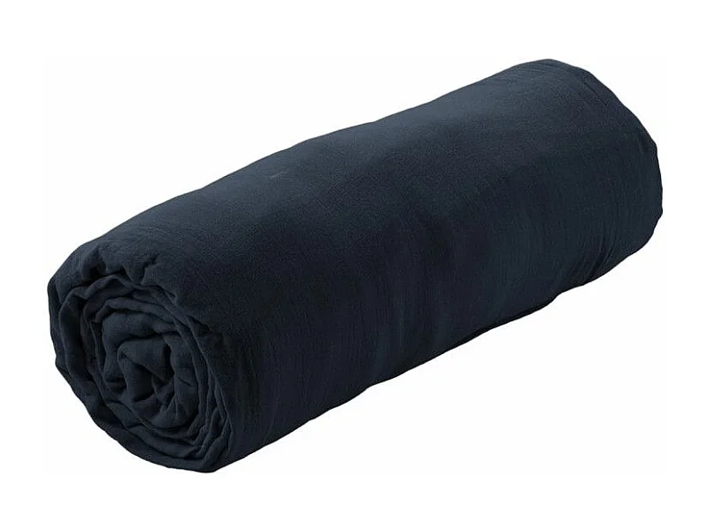OUREA - Drap Housse 140x200cm Gaze de Coton Minuit