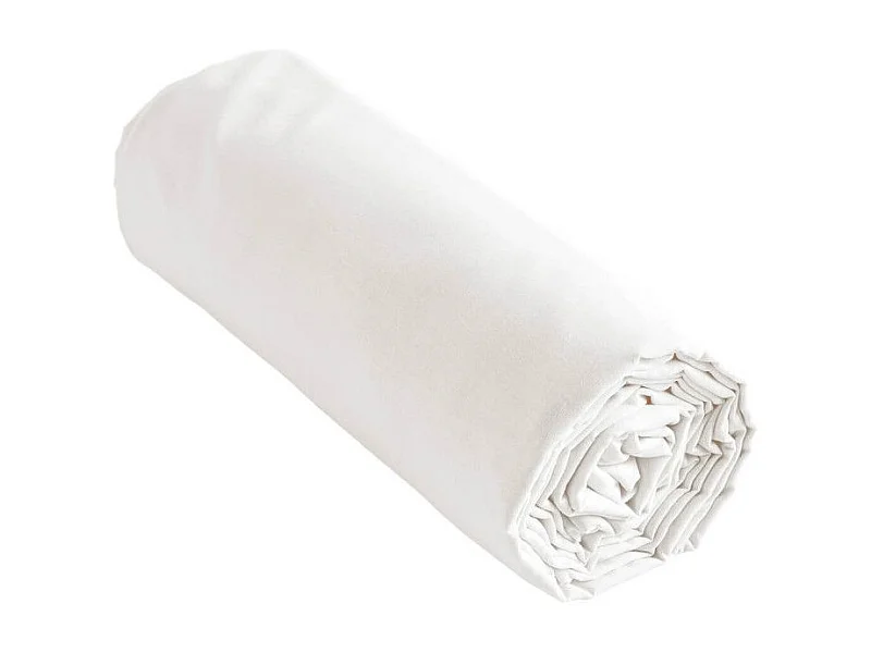 SAMIA - Drap Housse 140x200cm Coton Coloris Coco