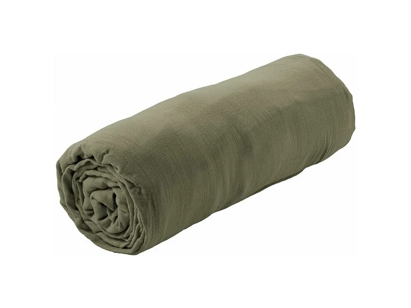 OUREA - Drap Housse 80x200cm Gaze de Coton Romarin