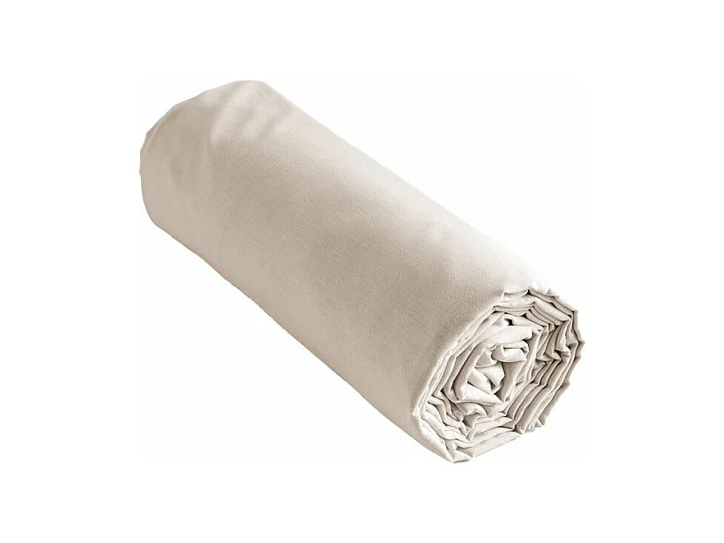 SAMIA - Drap Housse 90x200cm Coton Coloris Pampa