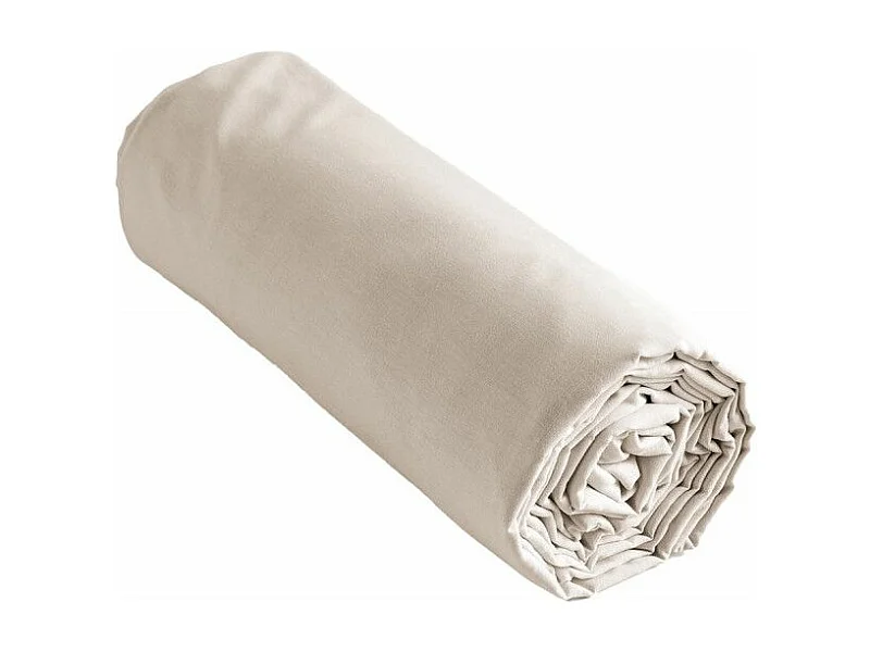 SAMIA - Drap Housse 90x200cm Coton Coloris Pampa