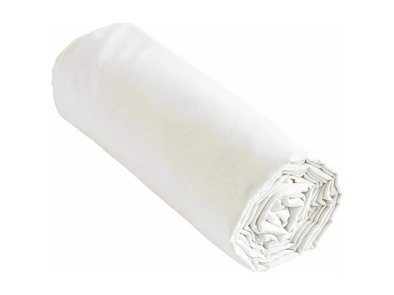 SAMIA - Drap Housse 80x200cm Coton Coloris Coco