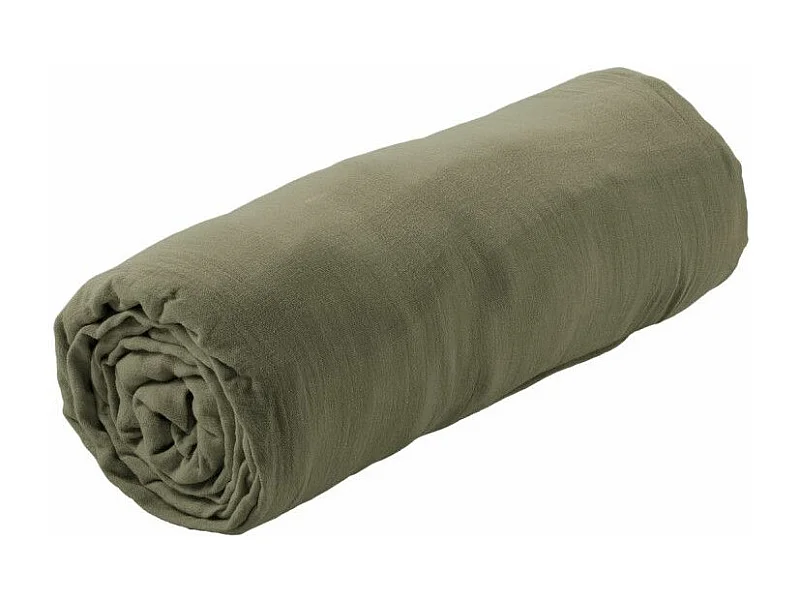 OUREA - Drap Housse 90x200cm Gaze de Coton Romarin