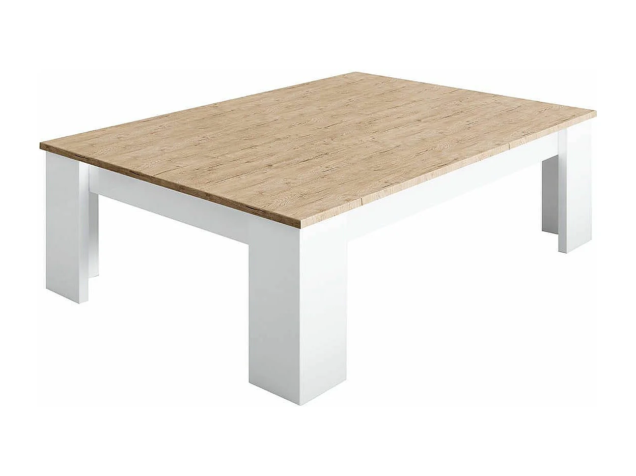 CHRIS OAK - Table Basse Laquée Blanc Brillant Aspect Bois