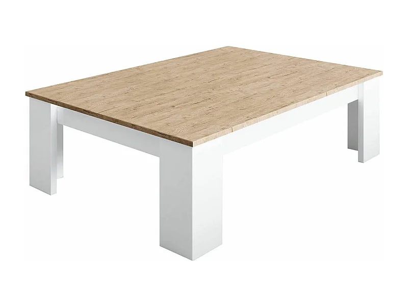 CHRIS OAK - Table Basse Laquée Blanc Brillant Aspect Bois