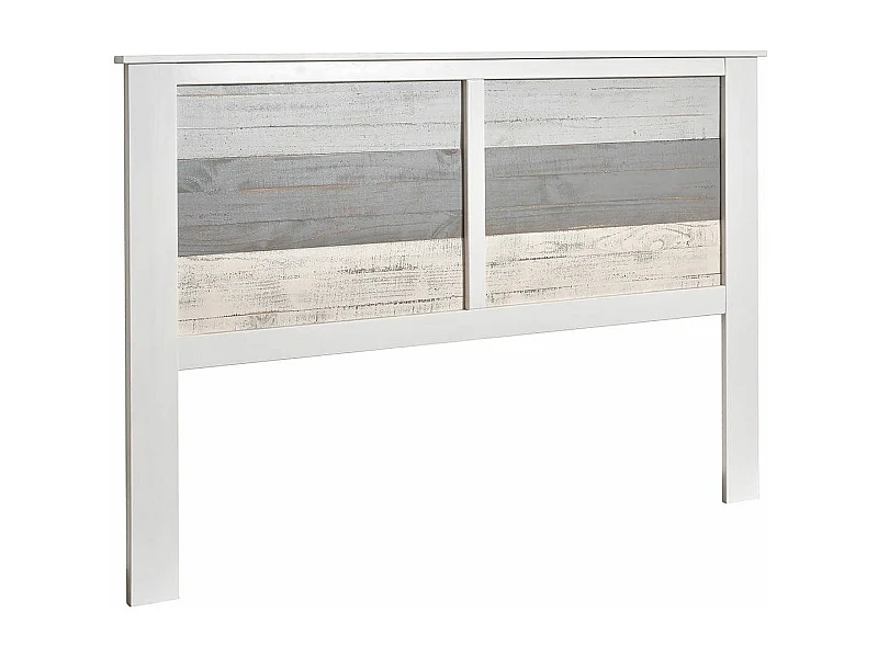 ROSALIA - Tête de Lit 150/160 Bois Aspect Vieilli Blanc et Grisé